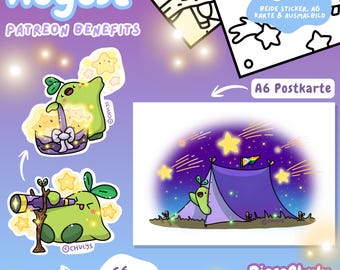 Chulys Snail Mail - Monthly art mail with stickers, postcard & letter