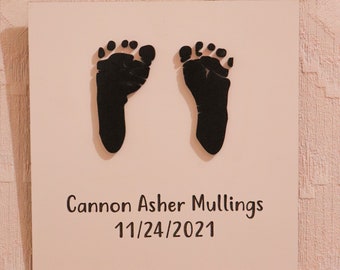 3D newborn footprint keepsake - baby footprint - newborn keepsake sign - newborn footprint sign - 3d baby footprint