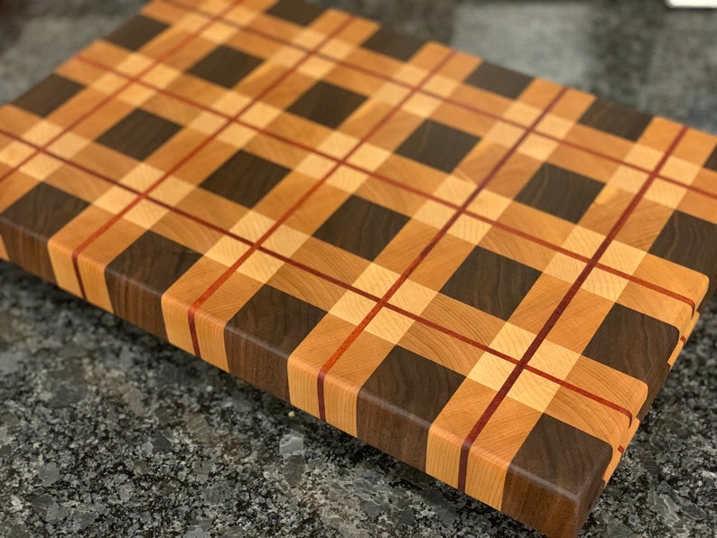 Plaid End Grain Cutting Board Etsy