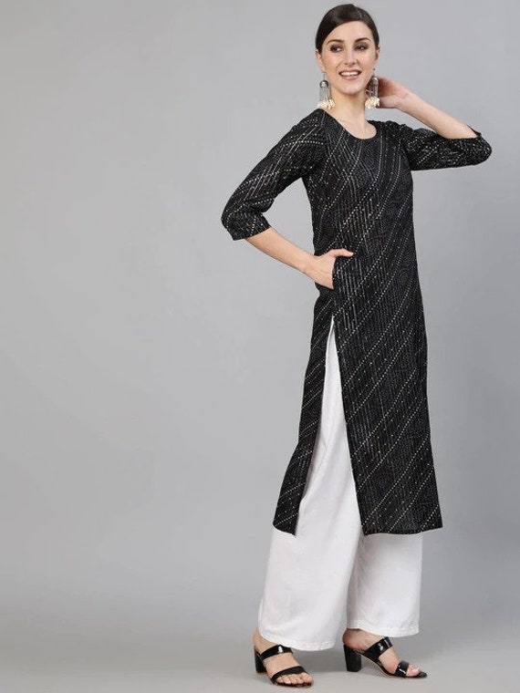 Bollywood Designer Checkered Straight Kurta kurta for women Indian handmade traditional kurta Ethnic wear Designer dresses and gowns