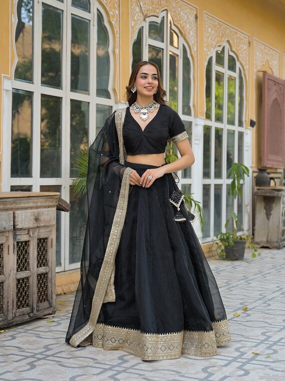 dress color blue and gold Yellow Tissue Anarkali Suit With Sequins And Zari Work