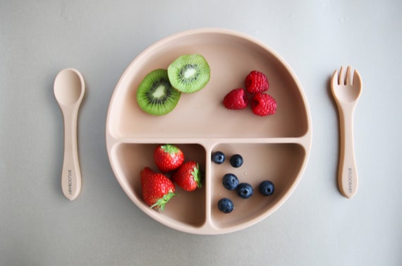 Tenedor de cuchara para bebé, cubiertos de aprendizaje para niños