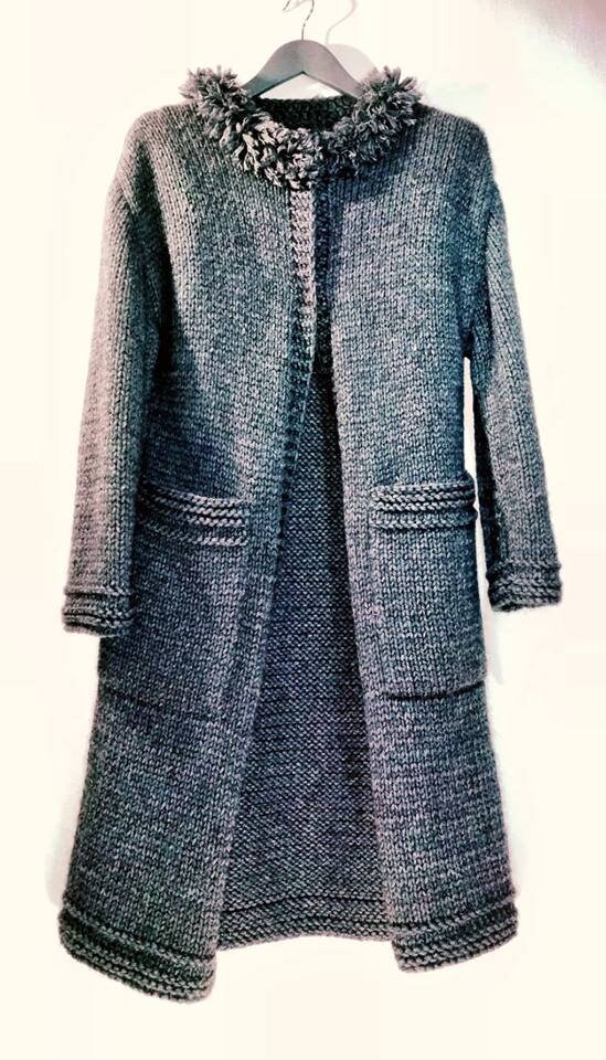 WOMEN KNITTED COAT The coat is made by hand Etsy