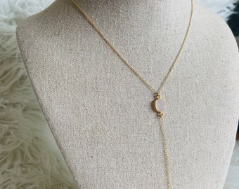 druzy lariat necklace