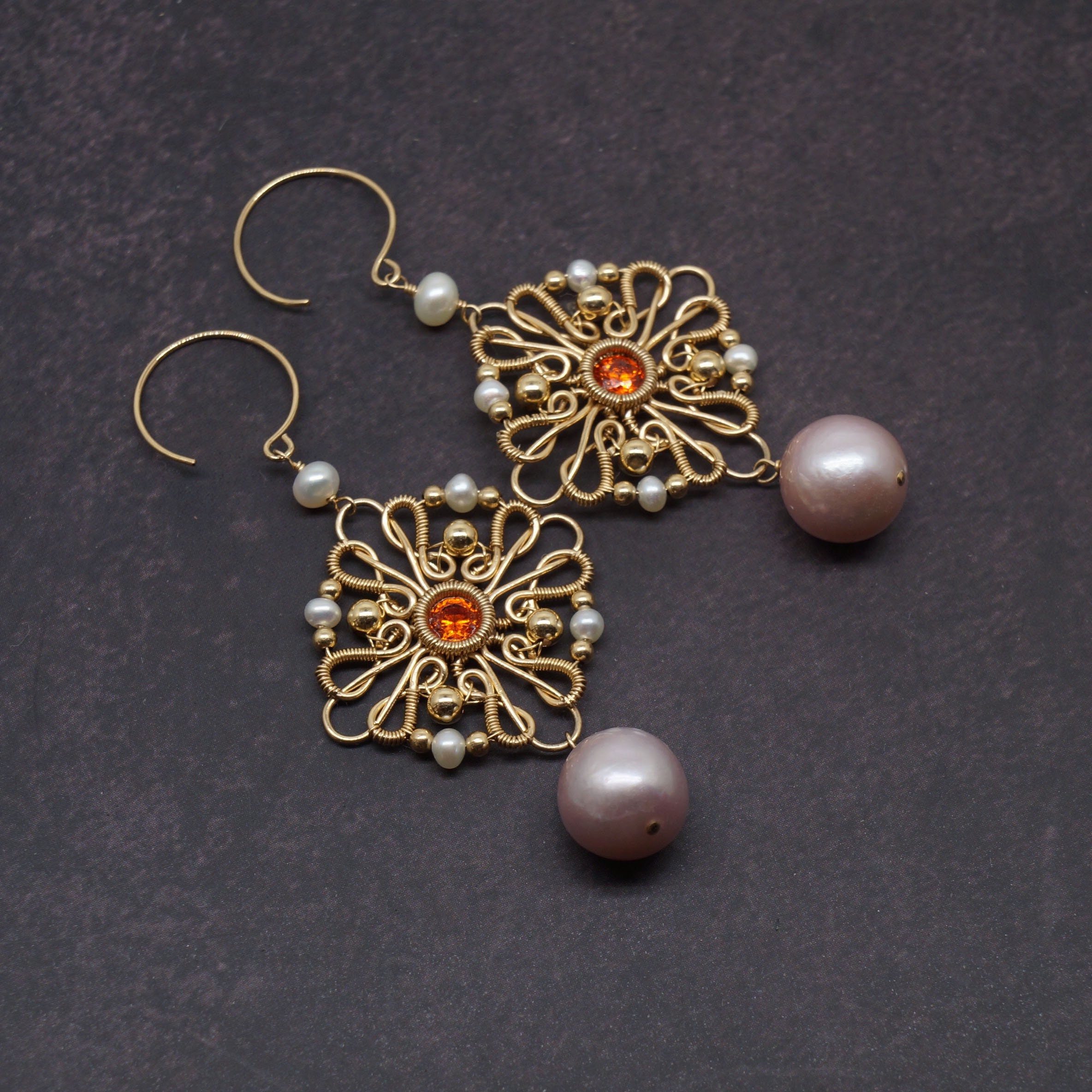 White Baroque Pearl Double Drop Earring by Silver Pansy