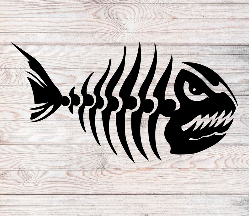 Download Art Collectibles Clip Art Png For Cricut Design Space And Silhouette Studio Eps Dxf Fish Skeleton Svg Skeleton Svg Svg Cutting File