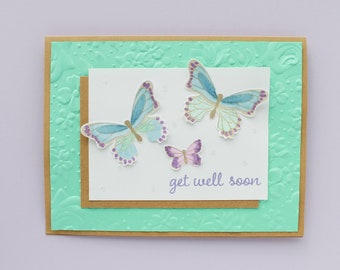 Get Well Soon Card, Get Well Card 3d, Feel Better Card, Get Well Soon Card for Women, Encouragement Card, Butterfly Card, Cute Get Well Card