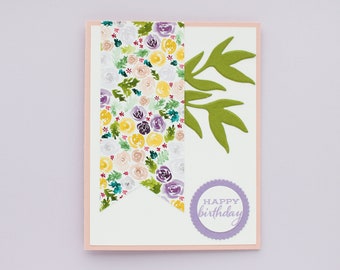 Floral Birthday Card, Handmade Birthday Card for Her, Flower Birthday Card, Pretty Birthday Card, Birthday Card for Friend, for Sister