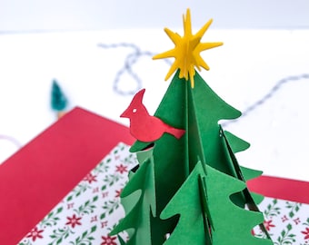 Pop Up Christmas Card, Christmas Clearance Sale, Pop Up Christmas Tree Card, 3D Christmas Card Handmade, Christmas Card with Tree,