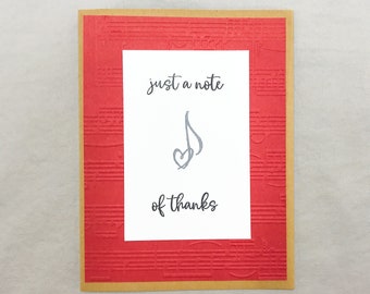 Music Thank You Card, Thank You Card for Music Teacher, Music Note Thank You Card, Music Teacher Card, Pun Thank You Card, Music Thanks Card