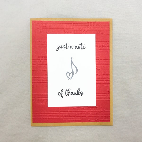 Music Thank You Card, Thank You Card for Music Teacher, Music Note Thank You Card, Music Teacher Card, Pun Thank You Card, Music Thanks Card