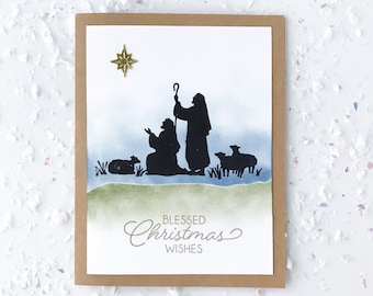 Christian Christmas Card, Christmas Clearance, Handmade Christian Card, Silent Night Card, Christmas Cards Bible Verse, Bible Christmas Card