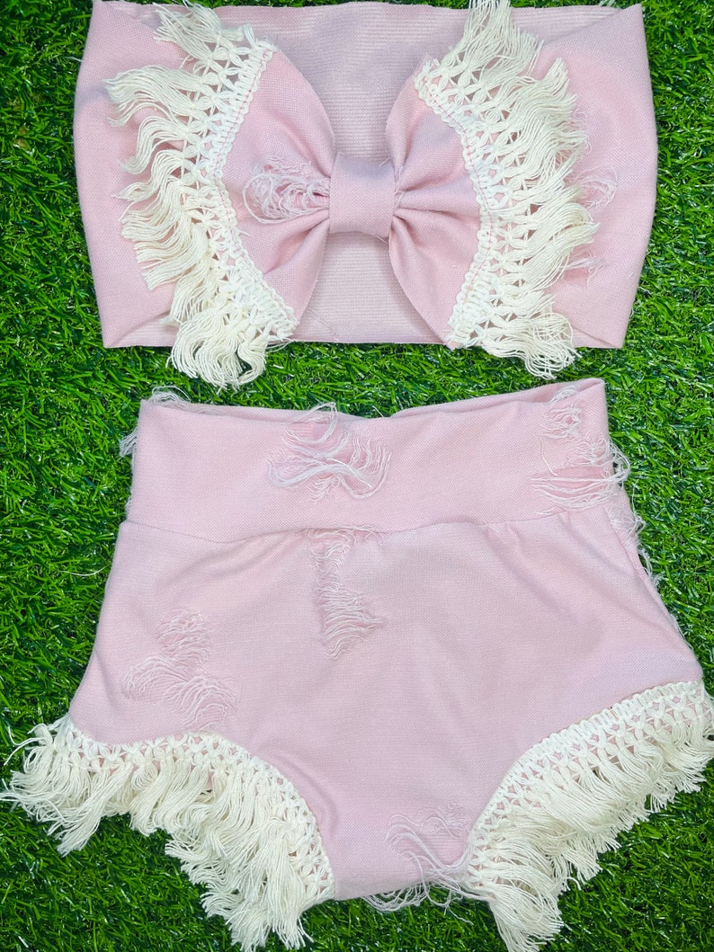 Boho Bummie Set Bummie Set Baby Girl High Waist Bummies Etsy