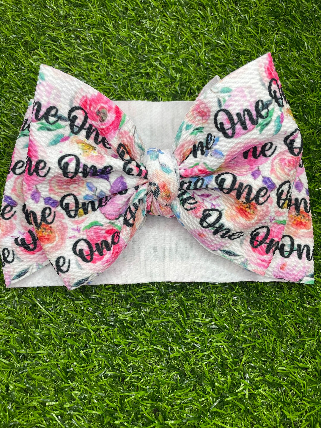 One Year Old Bow Happy Birthday Bow Baby Girl Bow Headwrap Etsy