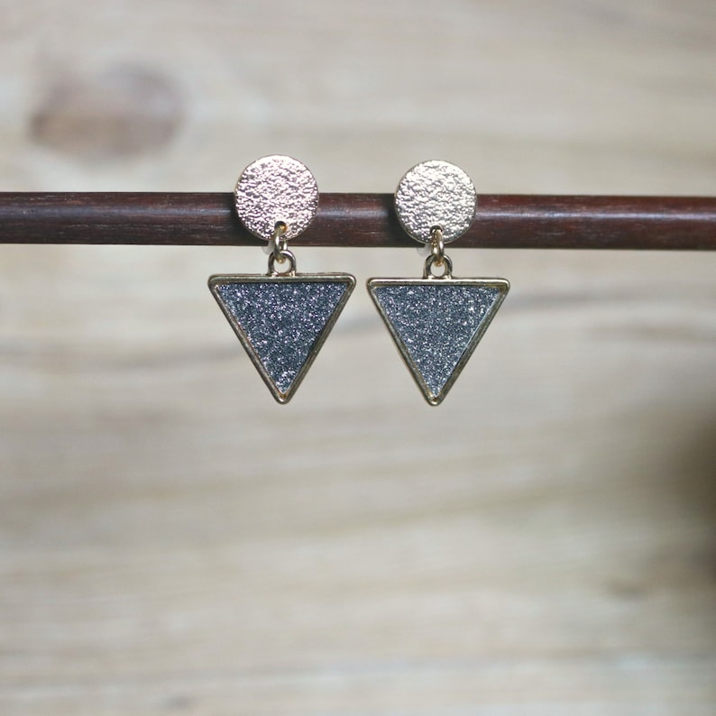 invisible clip on earrings clip on drop earrings non pierced earrings clip on earrings Triangle resin clip on earrings clip-ons