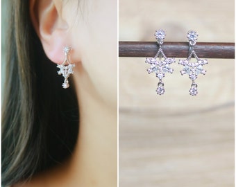 CZ stone resin clip on earrings, invisible clip on earrings, non pierced earrings, resin clip on earrings, clip on CZ earrings, clip-ons