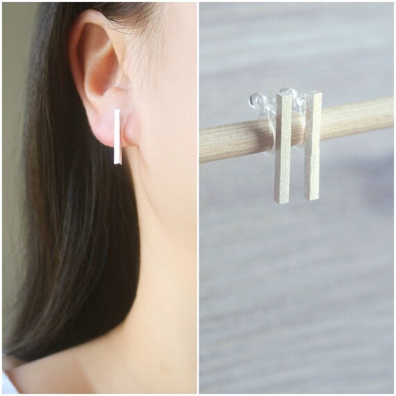 Vertical bar on sale stud earrings
