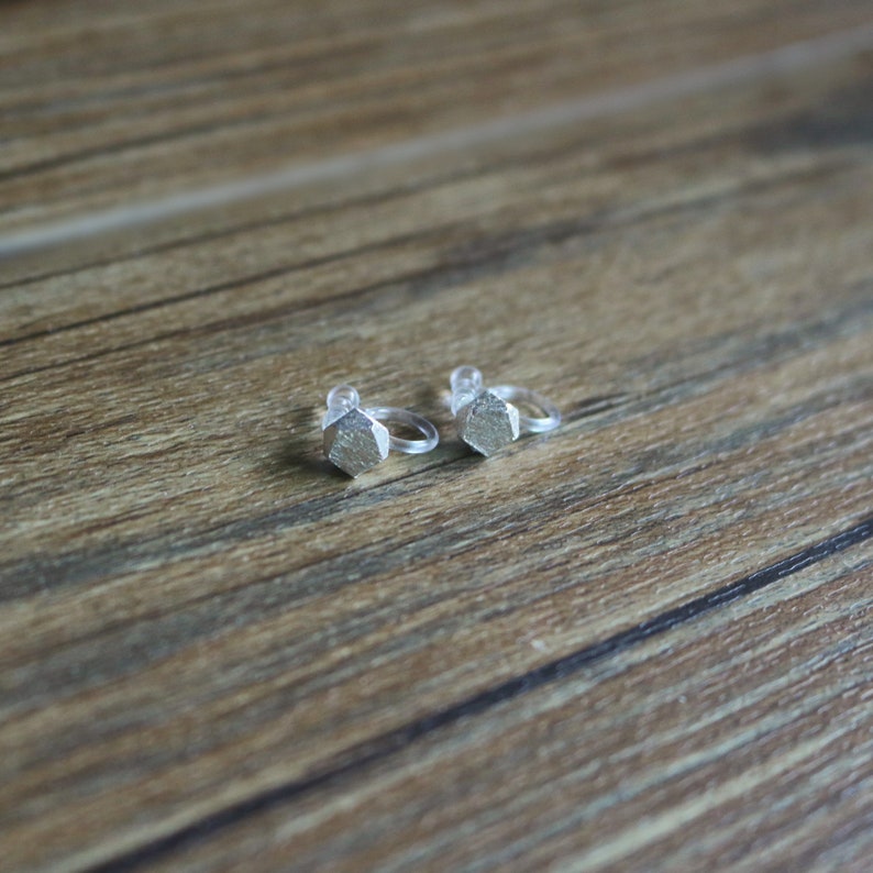 Irregular shape stud clip on earrings stud clip on earrings non pierced earrings resin clip on earrings invisible clip on earrings