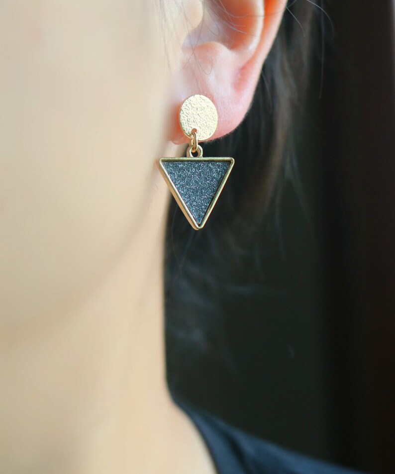 invisible clip on earrings clip on drop earrings non pierced earrings clip on earrings Triangle resin clip on earrings clip-ons