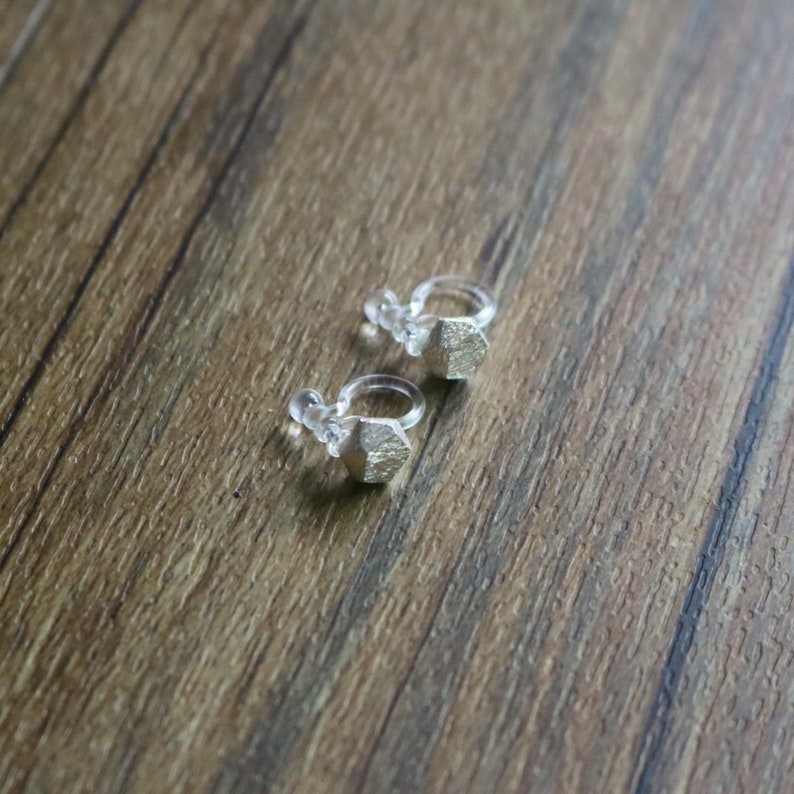Irregular shape stud clip on earrings stud clip on earrings non pierced earrings resin clip on earrings invisible clip on earrings