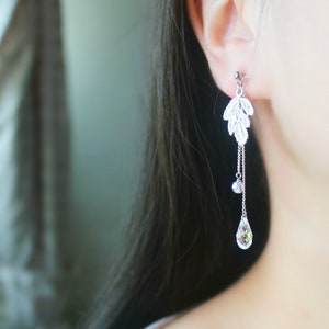 Swarovski crystal resin clip on earrings, non pierced earrings, resin clip on earrings, bridal clip on earrings, invisible clip on earrings