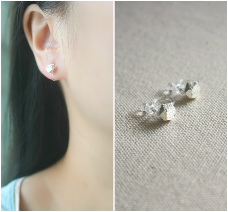 Irregular shape stud clip on earrings stud clip on earrings non pierced earrings resin clip on earrings invisible clip on earrings