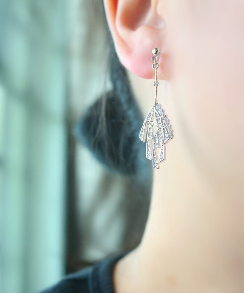resin clip on earrings clip on earrings non pierced earrings invisible clip on earrings Falling firework CZ stone resin clip on earrings