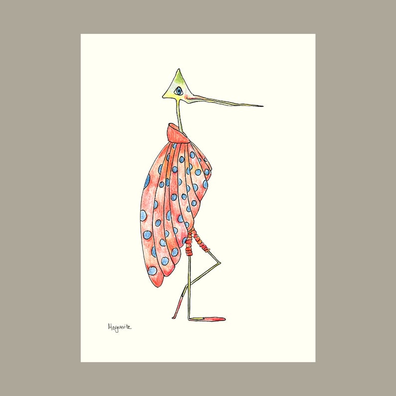 A5 Happy Birds Print This Unique Bird Gladis Is Great For Any Room Decor - 