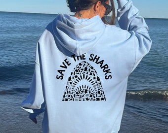 Save The Sharks Hoodie | Shark Jaws Sweatshirt | Marine Biology Gift | Shark Graphic Hoodie | Shark Conservation | No Fins No Future Hoodie