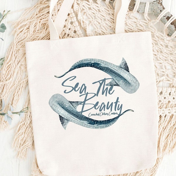 Whale Shark Sea The Beauty Tote | Shark Conservation Bag | Save The Sharks | Shark Lover Gift | Marine Biology | Ocean Animal Tote Bag