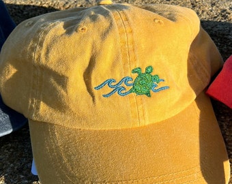Sea Turtle Embroidered Hat | Conservation Turtle Gift | Save The Oceans | Wildlife Dad Hat | Marine Biology Gift | Ocean Animal Hat