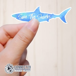 Save The Sharks Sticker | Shark Conservation Decal | Save The Ocean | Shark Lover Gift | Animal Activist Sticker | Marine Biology