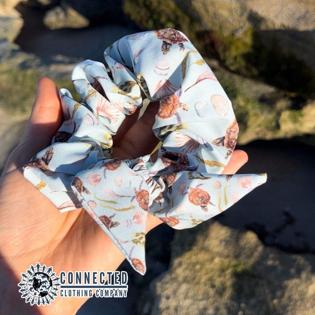 Sea Turtle Scrunchie Save the Sea Turtles Sea Turtle Gifts and Accessories Ocean Conservation ...