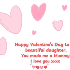 Valentijnskaart voor je kinderen. Dochter zoon liefdesbericht harten valentijn Valentijnsdag download geliefde kind kinderen tonen liefde
