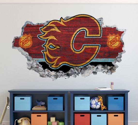 personalized fan wall decal art 3d decor room hockey sports | etsy