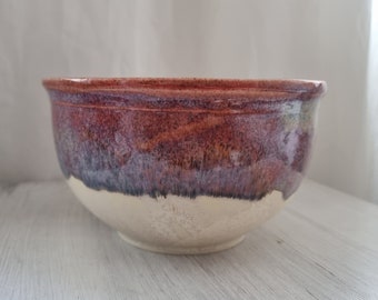 große Schale, rot // Handgemachte Keramikschale mit einer glänzenden Glasur // Steinzeug // BurgGold