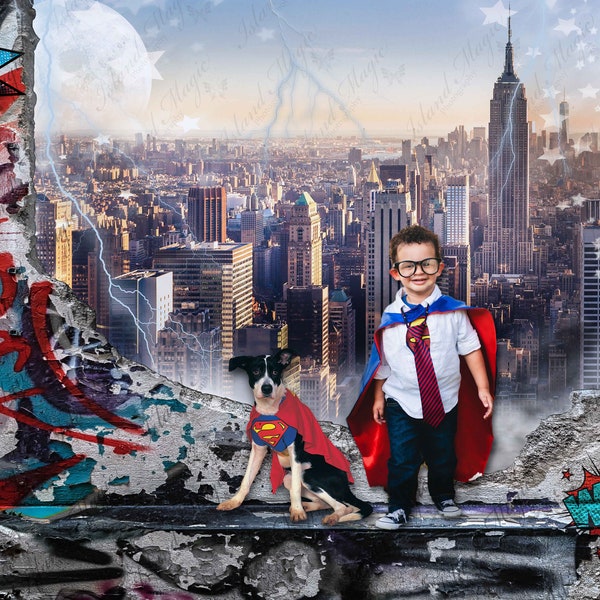 Super Hero Digital Background