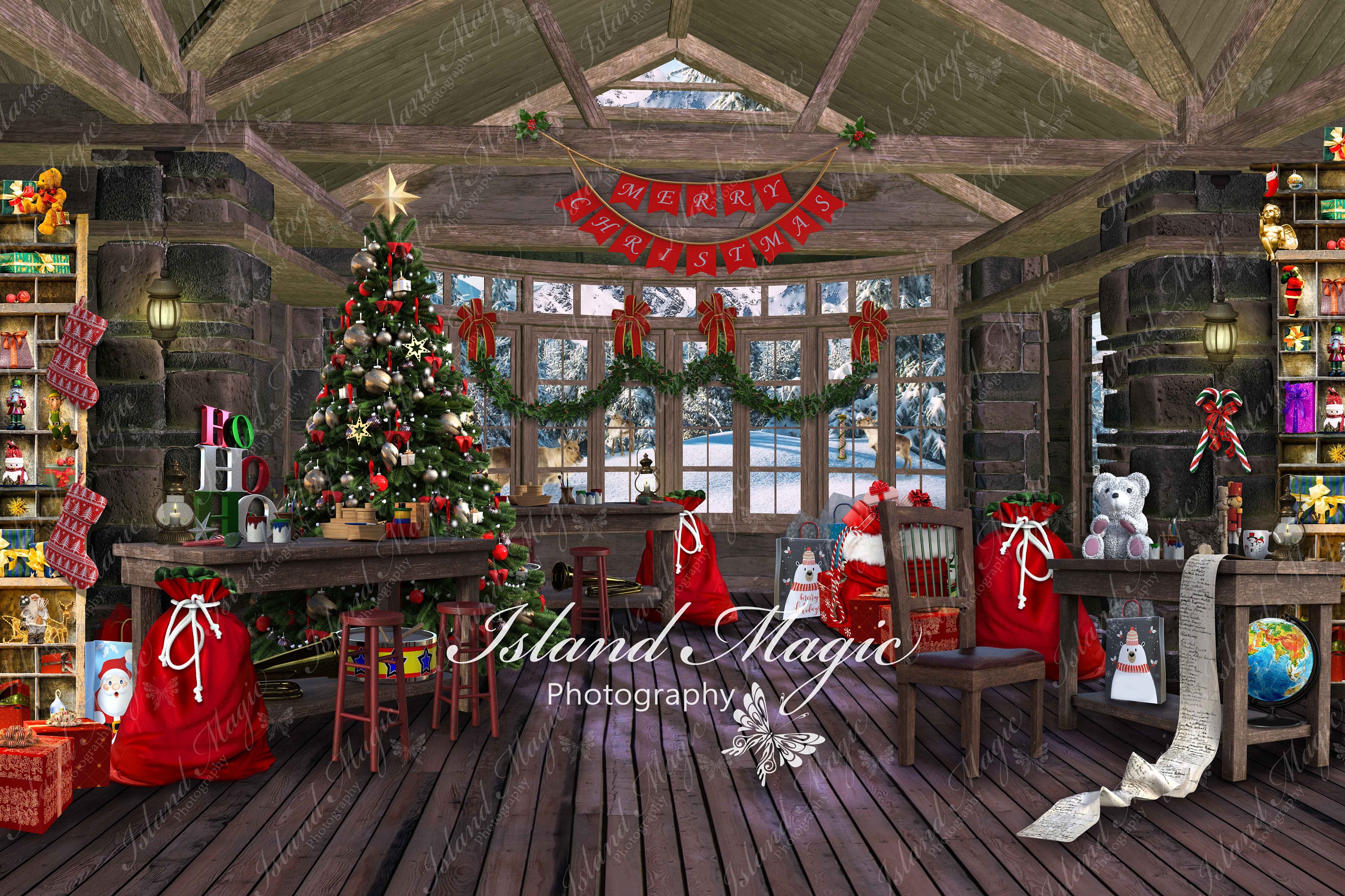 Santas Workshop Background