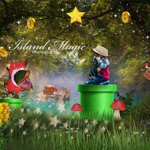 Super Mario Style Digital Background / Backdrop