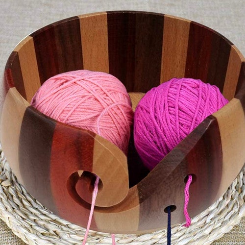 Handmade Rosewood Yarn Bowl for Knitting & Crocheting Yarn Etsy