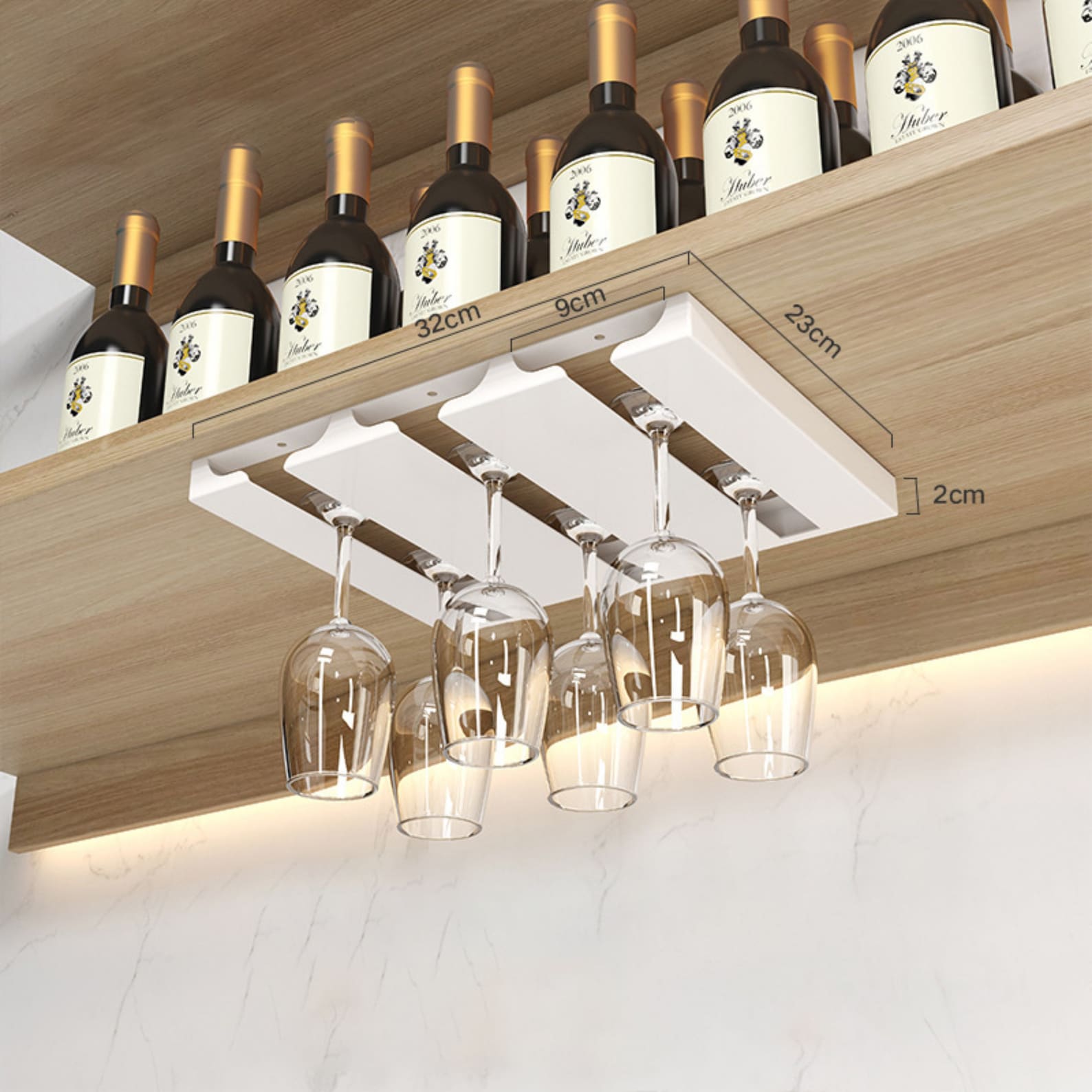 Wine Glass Rack Under Stemware Wine Glass Holder Etsy