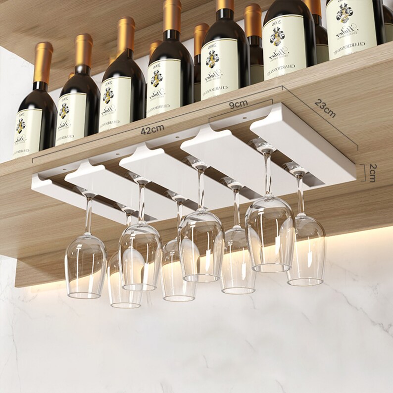 Wine Glass Rack Under Stemware Wine Glass Holder Etsy