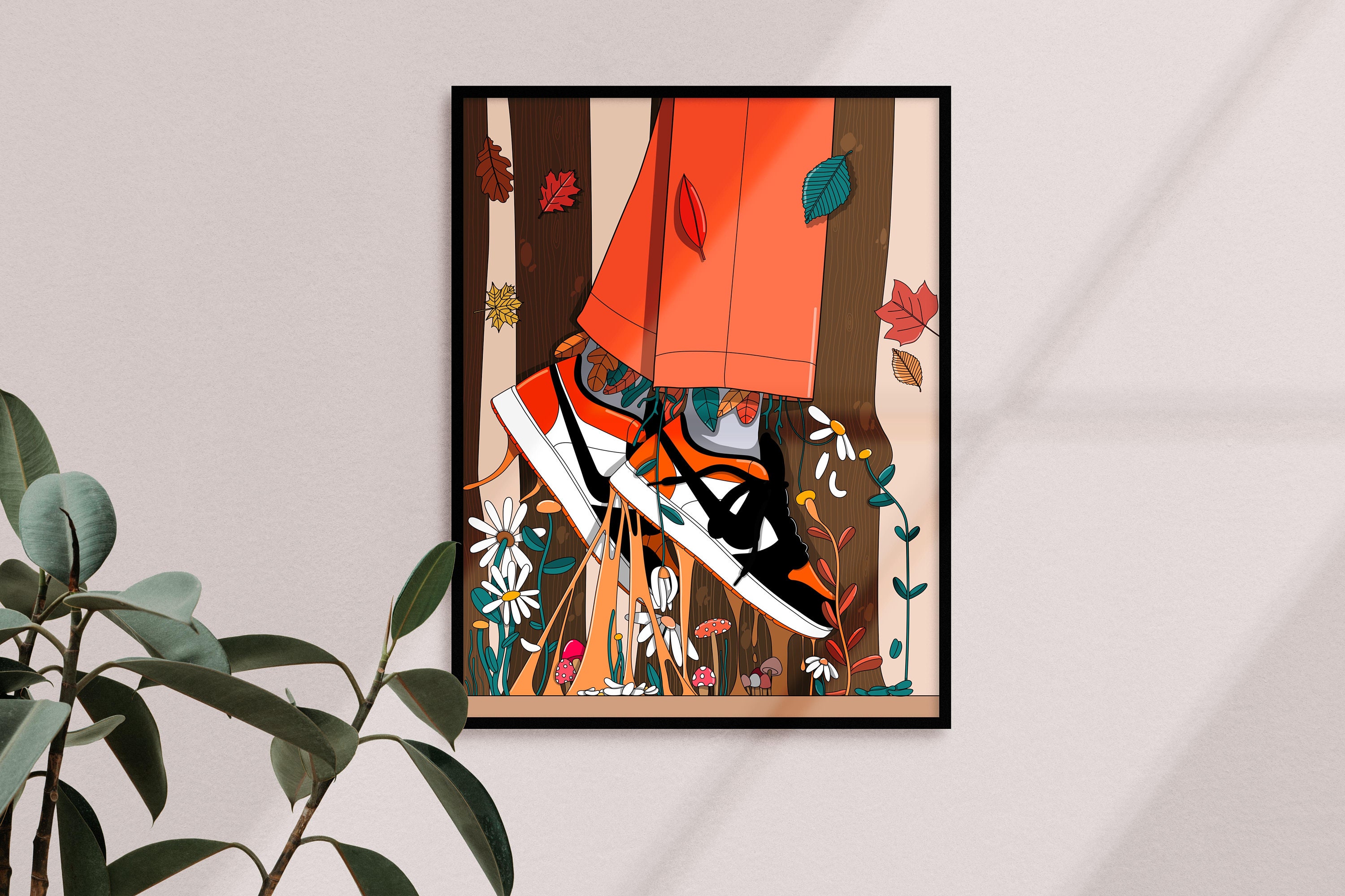Poster Sneakers, Air d'automne, Affiche Basket, Idée Cadeau Saint Valentin