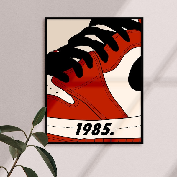 Affiche basket de sport /Digital print portrait sport/ idée cadeau/ poster sneakers