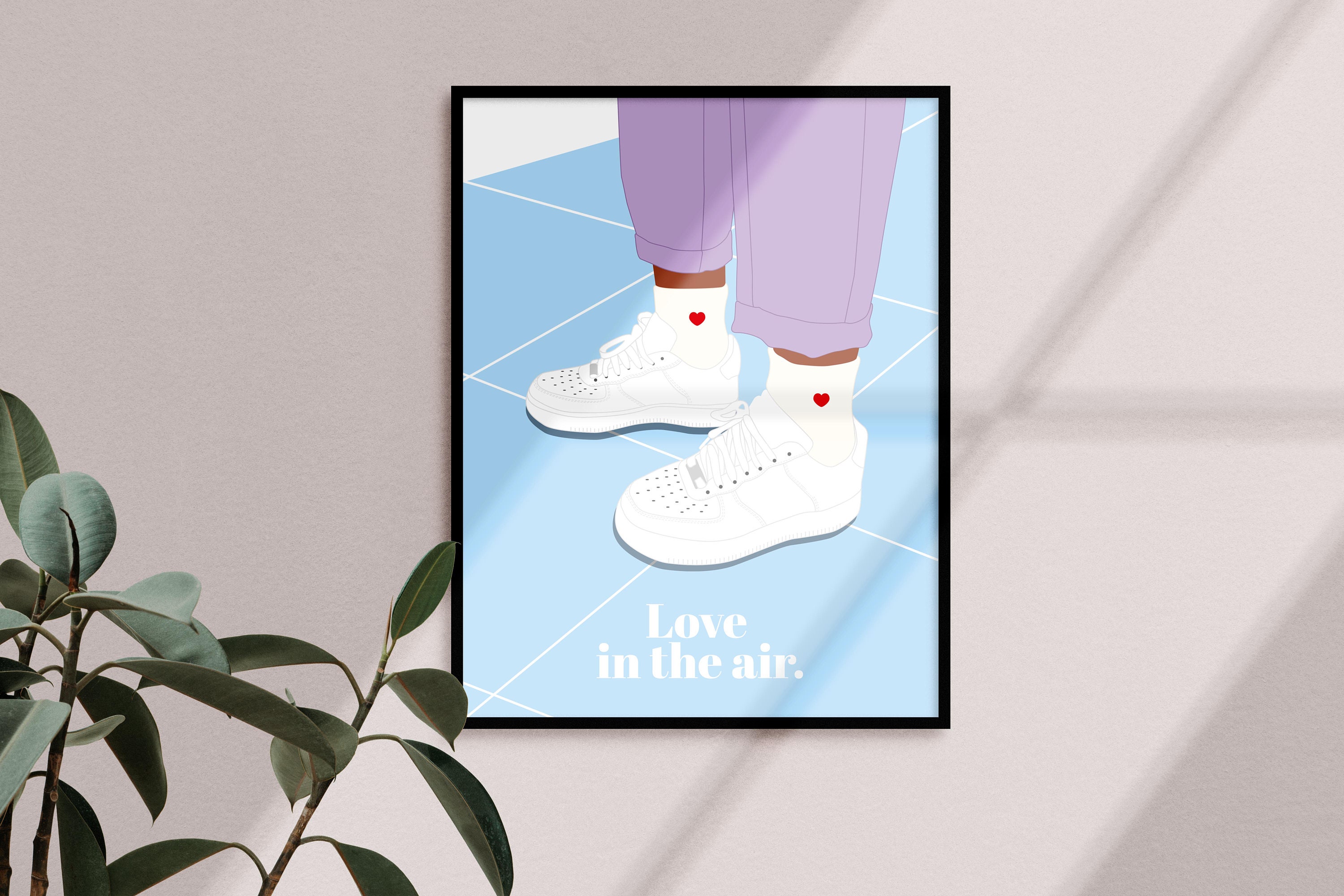 Affiche Basket de Sport, Love in The Air /Poster Sport/Idée Cadeau/Affiche Sneakers