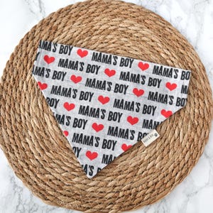 Mama's Boy Dog Bandana - Over the Collar Style
