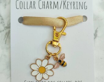 Busy bee pet collar charm - keyring - dog collar charm