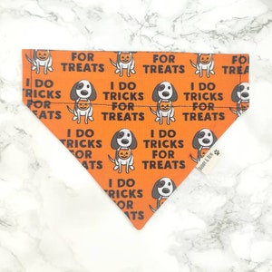 Trick or Treat Halloween Dog Bandana - over the collar dog bandana
