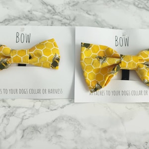 Bumblebee honeycomb dog bow