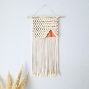 Modern Minimalist Macrame wall Hanging, Scandinavian Wall Accent, Rope knot Art, Geometric fiber art wall Decor- Himalayas